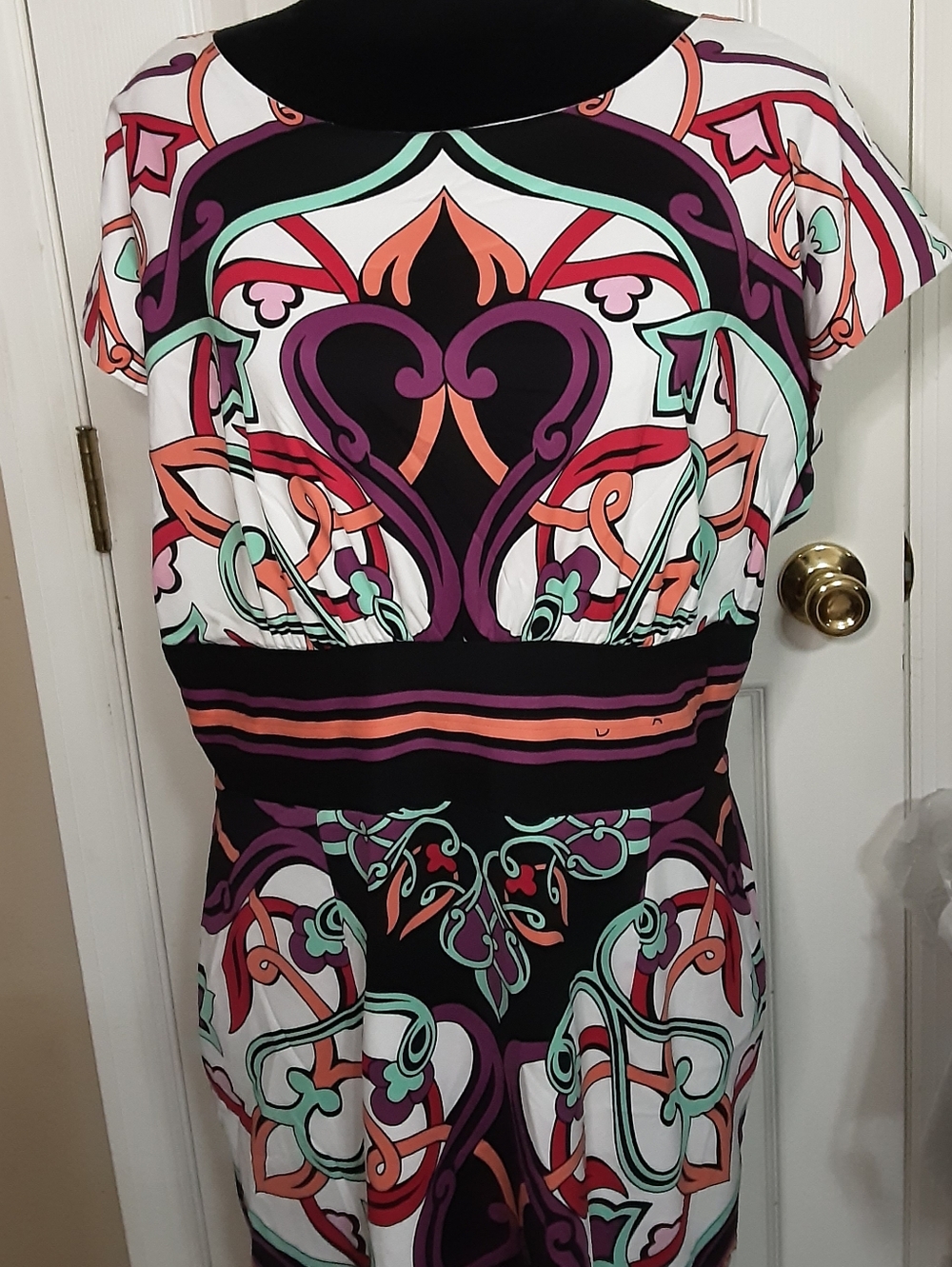 Nicole By Nicole Miller Dress Pink Black - Picture 4 of 6
